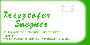 krisztofer smegner business card